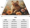 Dog Portrait Floral Tapestry Throw Blanket For Pet Lovers Home Decor Cozy Autumn Spring Seasonal Artwork Gift