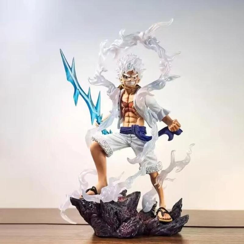 One Piece Anime Lightning Luffy Gear 5 Figurine Sun God Nikka Doll Ornament Collection 27cm PVC Action Figures Model Toy for Boy