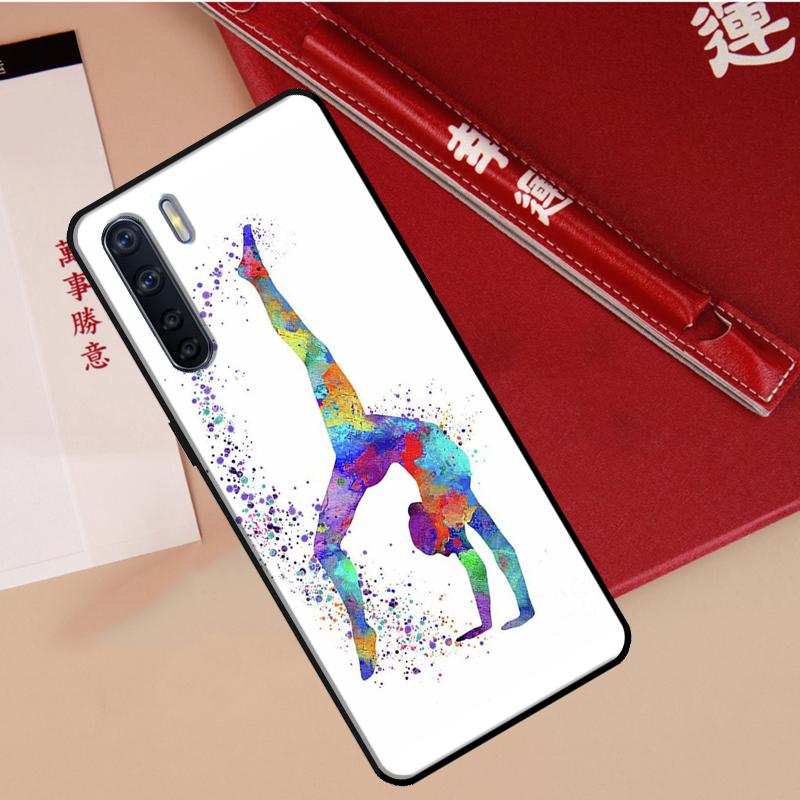 Gymnastics Watercolor Printing Case For Oppo A94 A18 A74 A57 A17 A77 A38 A58 A78 A98 A54 A80 A60 A40 A96 A76 A16 A15 A5 Pro