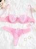 Z Cross-Border Ultra-Thin Lace Mesh Lingerie Set with Steel Ring
