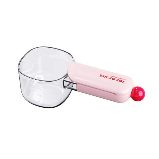 Pet Food Measuring Spoon with Scale Bag Sealing Clip Multi-functional Rice