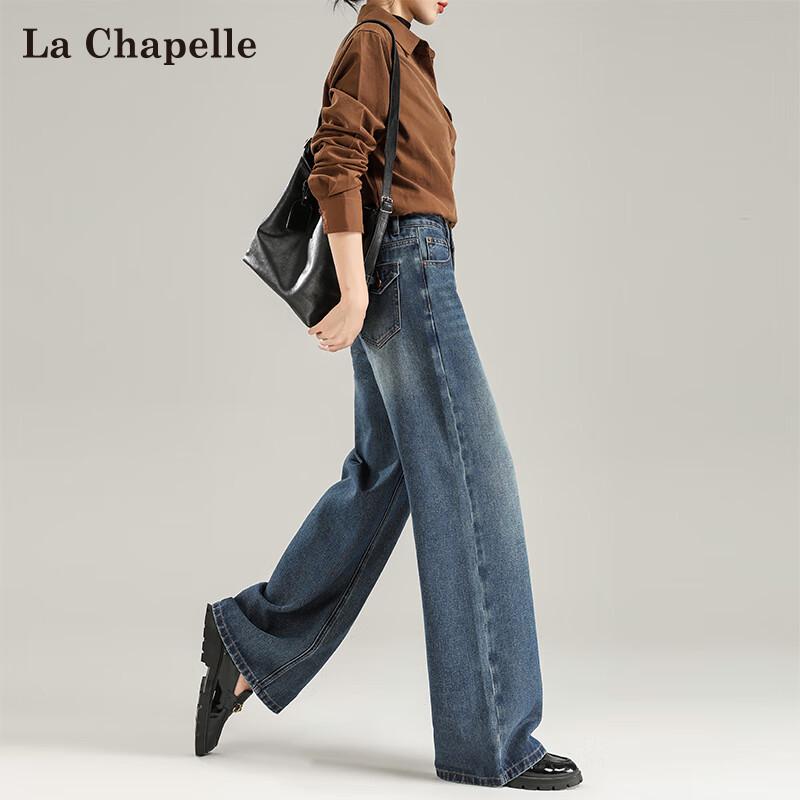La Chapelle Women s Retro High-Waisted Wide-Leg Jeans L