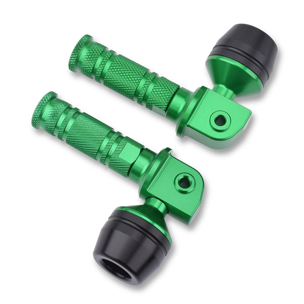 Motorcycle Tandem Step Slider for Kawasaki ZX-25R/SE, ZX-4R/SE, ZX-4RR, Ninja 250, Ninja 400, Z250, and Z400 (All Models), Aluminum (Green)