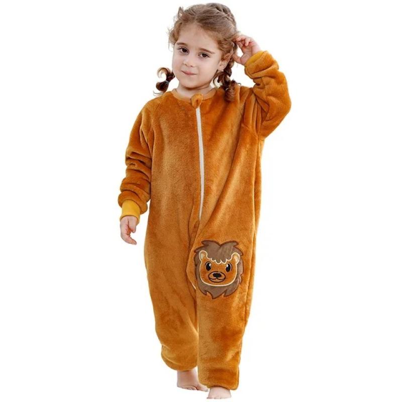 Kinderen Dieren Dinosaurus Kigurumi Kostuum Cosplay Cartoon Jumpsuit voor Kinderen Halloween Kerst Meisjes Jongens Met Capuchon Pyjama Onesie