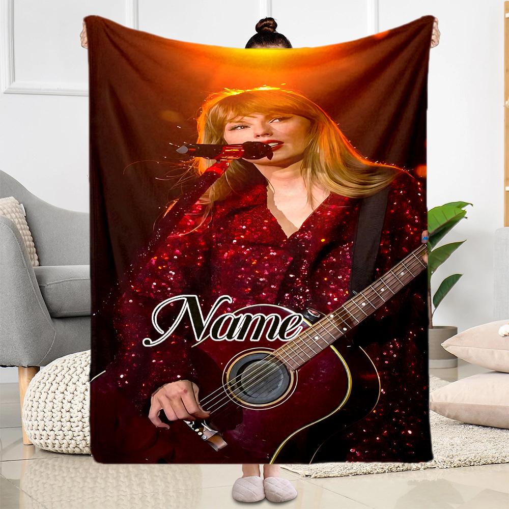 Stage Performance Sparkle Personalized Name Blanket Lightweight Personalized Blanket Comfortable Versatile for Picnics Home Decor Living Room Bed