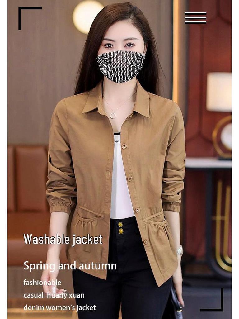 Damen Vielseitige Langarm Mode Revers Jacke - Leichte Lässige Frühling & Herbst Kleidung