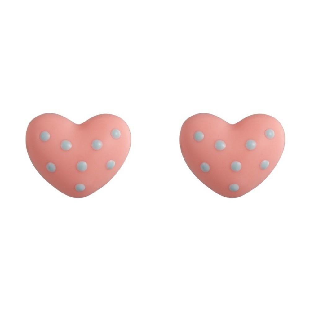 Polka Dot Heart Dot Stud Earrings Colorful Stud Earrings Elegant Heart Earrings Women