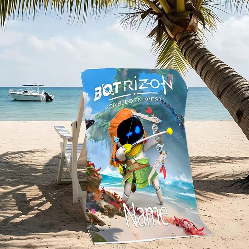 Customizable personalized beach towels Astro Bot themed designs.Suitable for the beach, yoga, sports;ideal as beach accessories