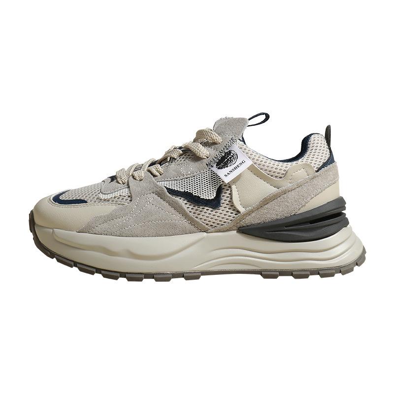 Qiao Feifei Women's Retro Versatile Mesh Dad Shoes - Stylish Spring & Autumn Thick-Soled Waffle Sneakers