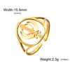 Dawapara Sikh Khanda Ring Adjustable Women Ring Religious Sikhism Jewelry Protection Amulet Stainless Steel Wedding Band