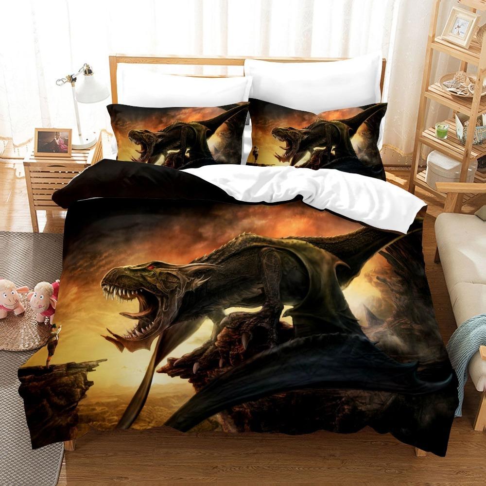 Dinosaur World Duvet Cover Pillowcase Beddingboygirl Bedroomdecoration Childrengift Single Double Largebed Sizezip Duvet Cover