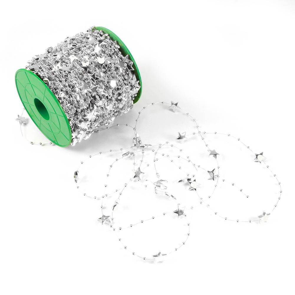 Girlanda z koralików i sztucznych pereł w kształcie gwiazdek DIY na choinkę, bukiet weselny