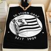 Logo SK Sturm Graz Plaid in Flanella, Alta qualità Confortevole per Tutte le Stagioni, Arredamento per la Casa, Calore e Comfort