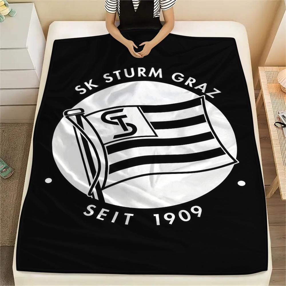 Logo SK Sturm Graz Plaid in Flanella, Alta qualità Confortevole per Tutte le Stagioni, Arredamento per la Casa, Calore e Comfort