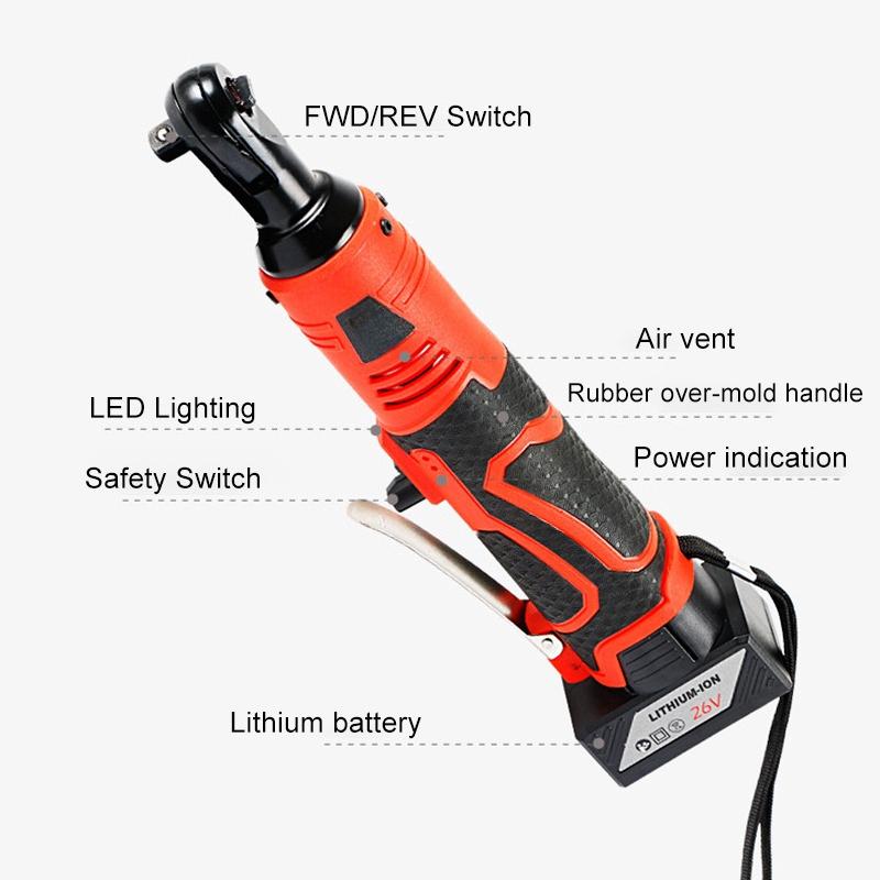 12/26V Cordless Electric Ratchet Wrench Tool Set Kit Rechargeable Lithium-Ion Battery Scaffolding Impact Wrench Tool