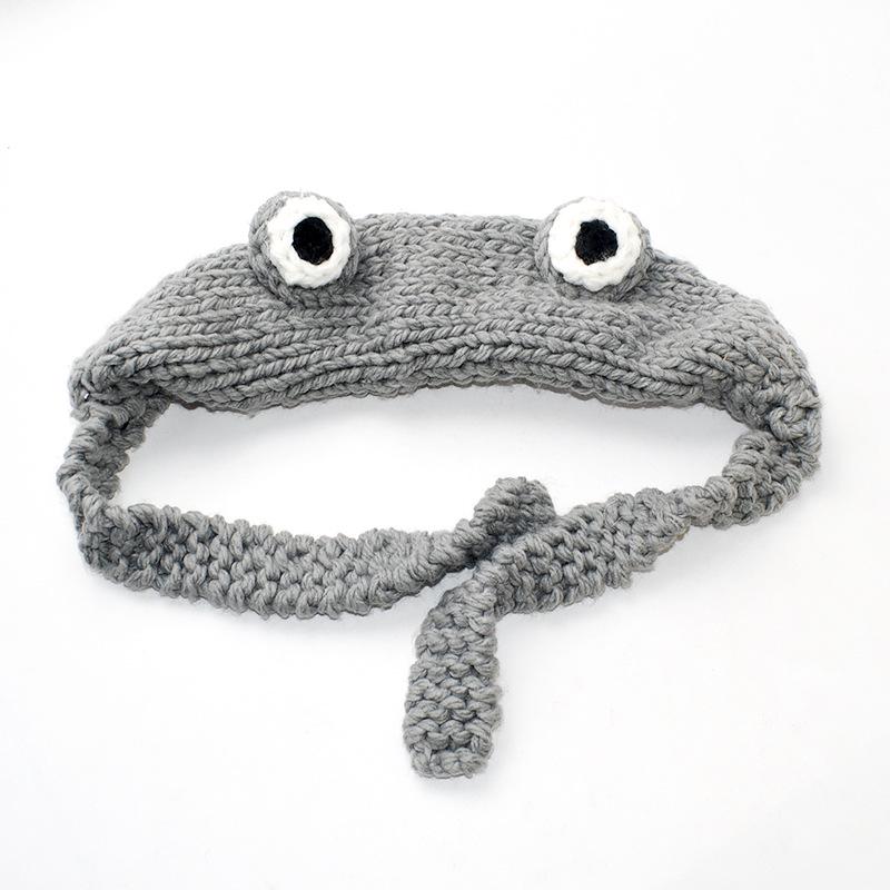 Trendy Korean-Style Cute Frog Wool Hat with Ear Protection for Autumn/Winter Adult 55-59cm серый