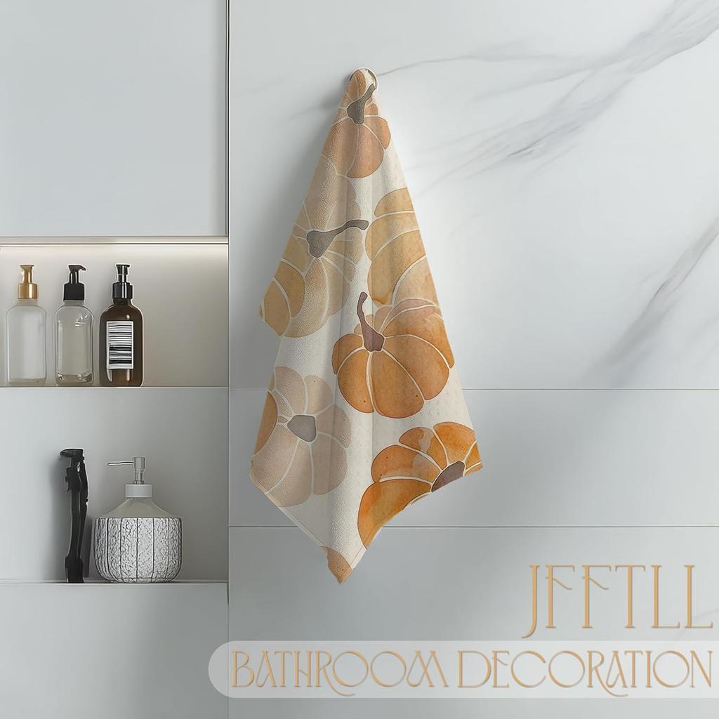Pumpkin Decor Kitchen Towels, Pumpkin Decor Hand Towels, Fall Decorations Kitchen Towel, Fall Bathroom Decorative Towel for Bathroom, 16×24 Inches
