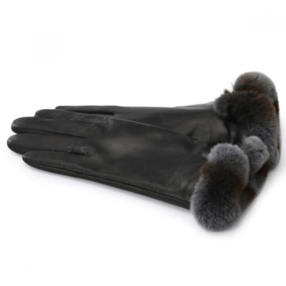 Daks Black Rex Fur Long Women S gloveS Dcgv7f276bk