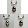 Gothic Vampire Bat Pendant Necklace With Silver Cross Chain For Party Wear
