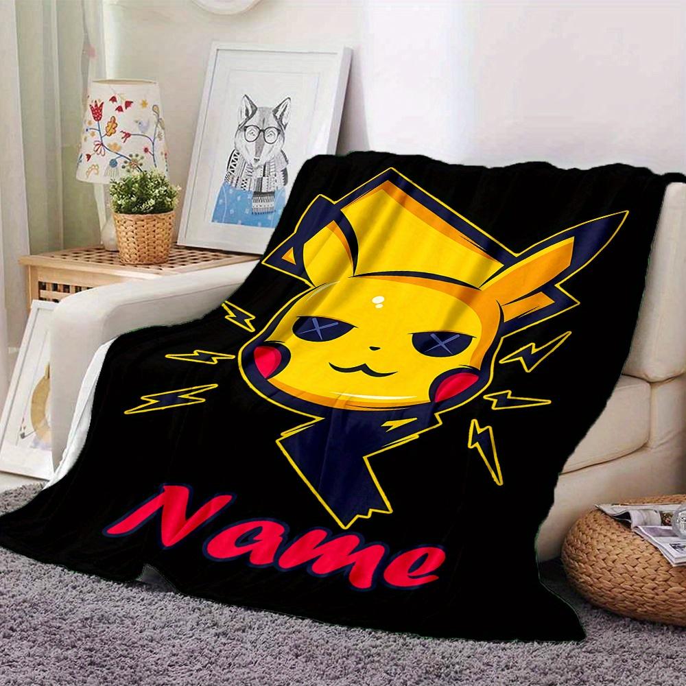 Pikachu Lightning Bolt Digital Printed Fleece Blanket Lightweight Blanket For Sofa Bed Travel Camping Living Room Office Sofa Chair And Bed Soft And