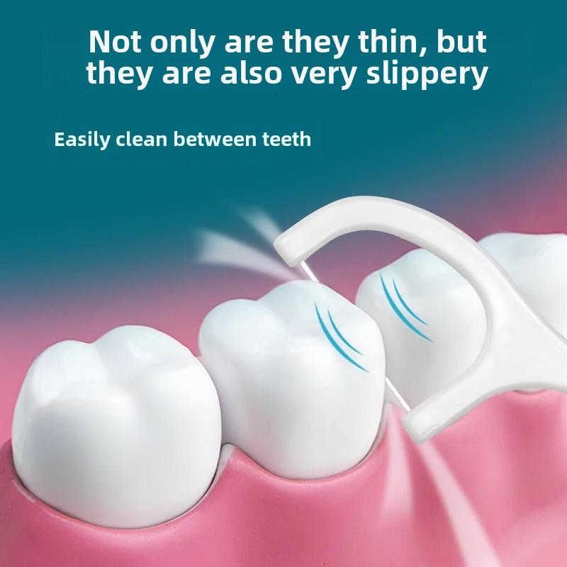 30 Beutel Zahnseide-Sticks mit hoher Festigkeit, tragbare Zahnstocher, Interdentalreiniger, Zahnseidereinigung, flache Zahnseidereinigung