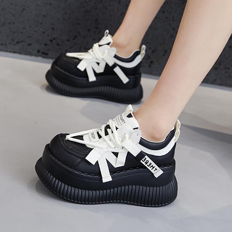 Platform dad shoes women's versatile 2025 new spring fashion trendy muffin casual shoes small height-increasing shoes children