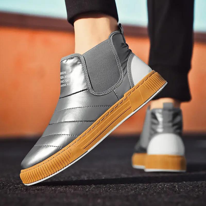 Mode Confortable Épaisses Bottes de Neige Hiver Bottes Chaudes en Coton pour Homme Classique Simple Sport de Plein Air et Loisirs Bottes de Neige