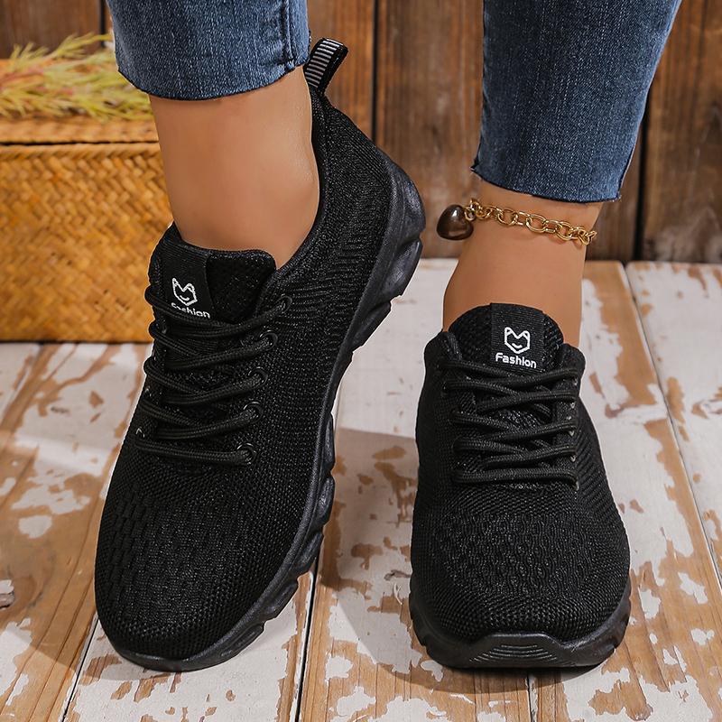 

Модные легкие женские черные спортивные кроссовки для бега, комфортные, нескользящие, повседневные, с мягкой подошвой, дышащей сеткой, для ходьбы 35 чёрный