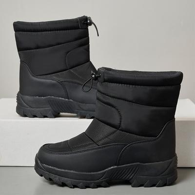 Mens One Foot Stirrup Large Size Soft Sole Winter Warm Anti-slip Fur One Snow Boots Padded Lined Ankle Boots Anti-slip Sports Cotton Boots