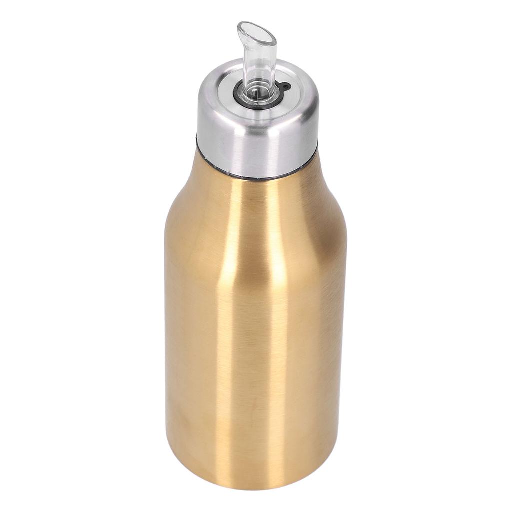Stainless Steel Olive Oil Dispenser 500ML Leak Proof Dust Proof Kitchen Olive Oil DecanterGold