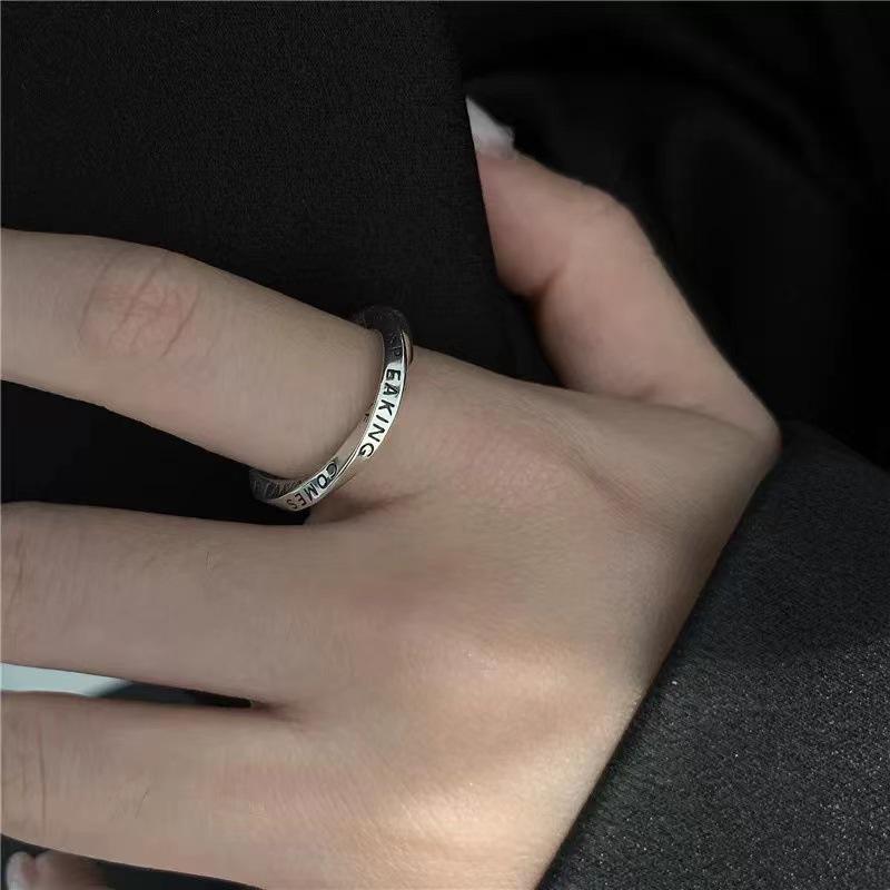 Smiley Adjustable Open Ring for Women - Trendy Niche Design, Perfect for Index Finger.