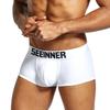 Men's new solid color textured boxers, sexy pure cotton comfortable original trendy blue boxers for men