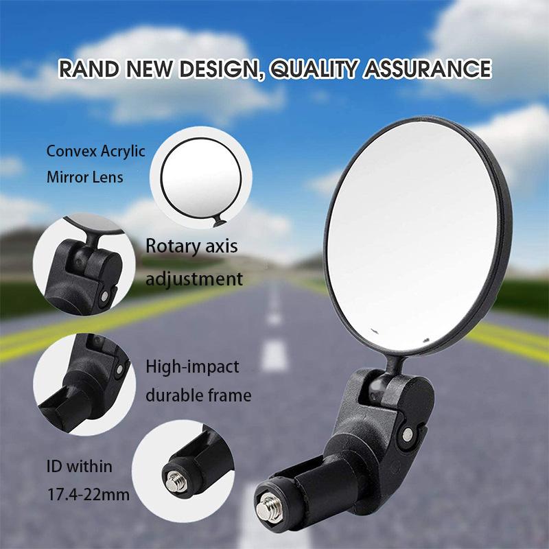 1/2PCS Bicycle Rearview Mirror 360 ° Convex Mirror Mountain Bike Rearview Mirror Rotatable Safety Side Mirror Bikes Accessories