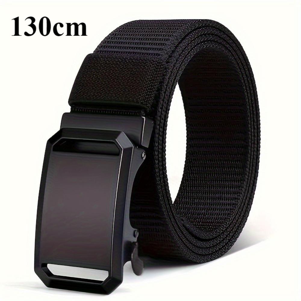 Men's Fashion Canvas Belt with Automatic Buckle - Perfect for Jeans, Outdoor Leisure and Sports Training, Black Valentine's Day