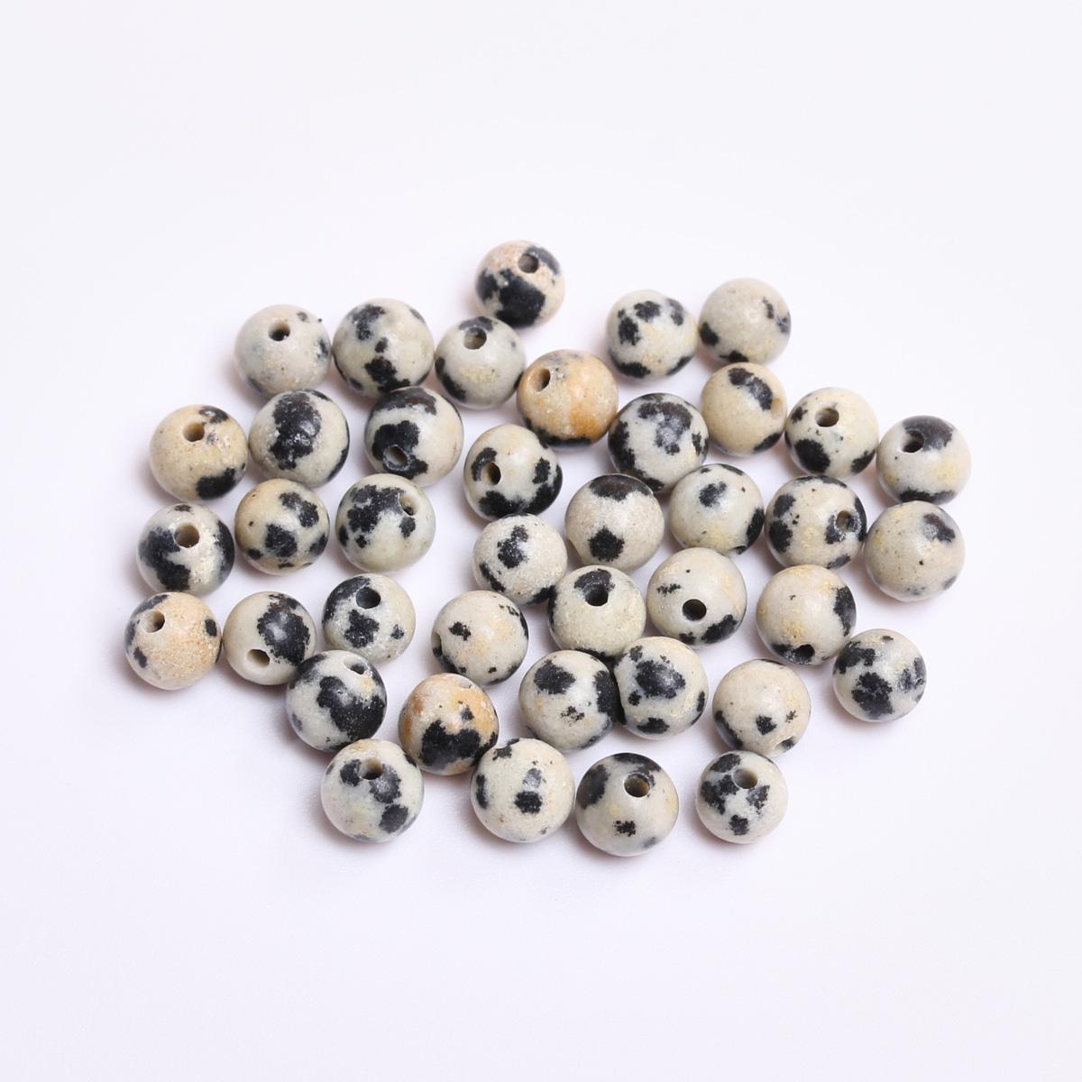 

15-40 шт. 4/6/8/10/12 мм бусины из натурального камня, круглые свободные бусины, браслет «сделай сам», для изготовления ювелирных изделий, далматинская яшма, рукоделие, крапинки 40Pcs 4mm