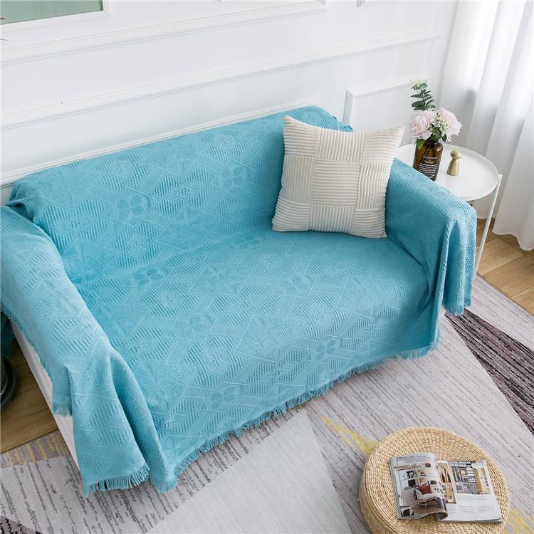 Diamond Shaped Minimalist Modern All Inclusive Solid Color Sofa Blanket Tea Table Cloth Cover Blanket