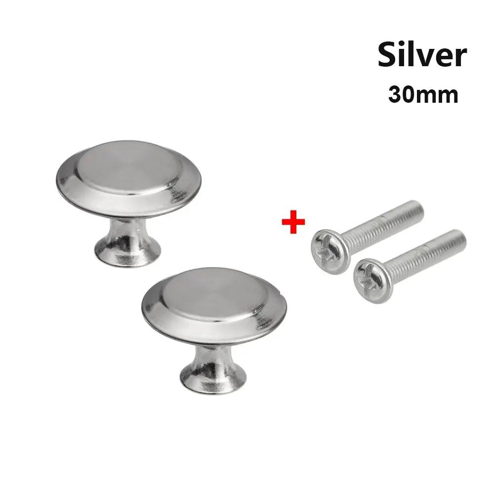 2 Stück runde Schubladengriffe (23/27/30 mm) mit Einzellochbefestigung für Küche, Schlafzimmer, Schränke, Kleiderschränke und Kommoden, Metallgriffe inklusive Schrauben