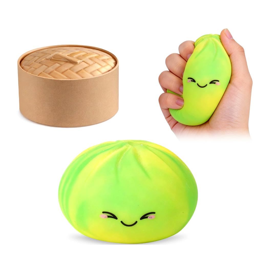 2026 New Glitter Dumpling Squishies Toy Bun Baozi Dumpling Mystery Box Colorful Food Squishy Sensory Anti Stress Squeeze Balls