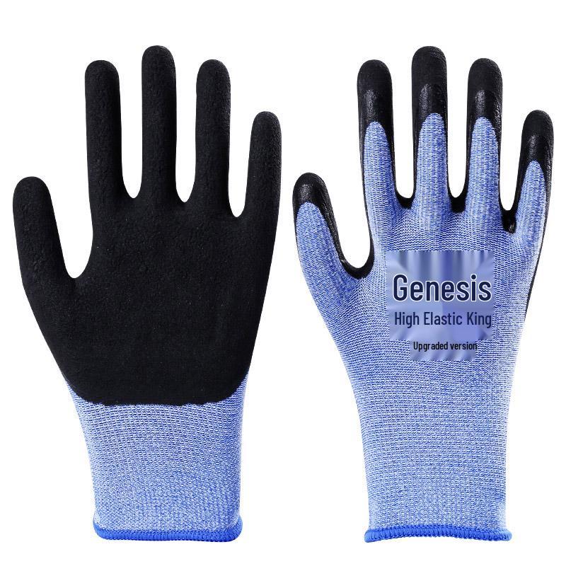 Breathable Summer Work Gloves - Latex Coated, Wear-Resistant Rubber Protection