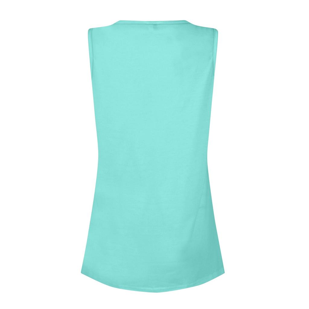 Women's Sleeveless Tank Top Button Front Round Neck Casual Summer Shirt Lightweight Soft Fabric Comfortable Fit