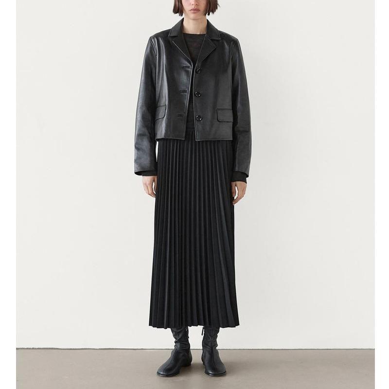 Fall and Winter New Women's Clothing French Style All-Matching Drape Elegant Mid Length Long Length Pleated A- line Overall Dress 5215583