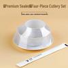 Eco-Friendly Rice Husk Tableware Set: Includes Bowl, Chopsticks, Dinner Plate, Dish, and Paper Plate.