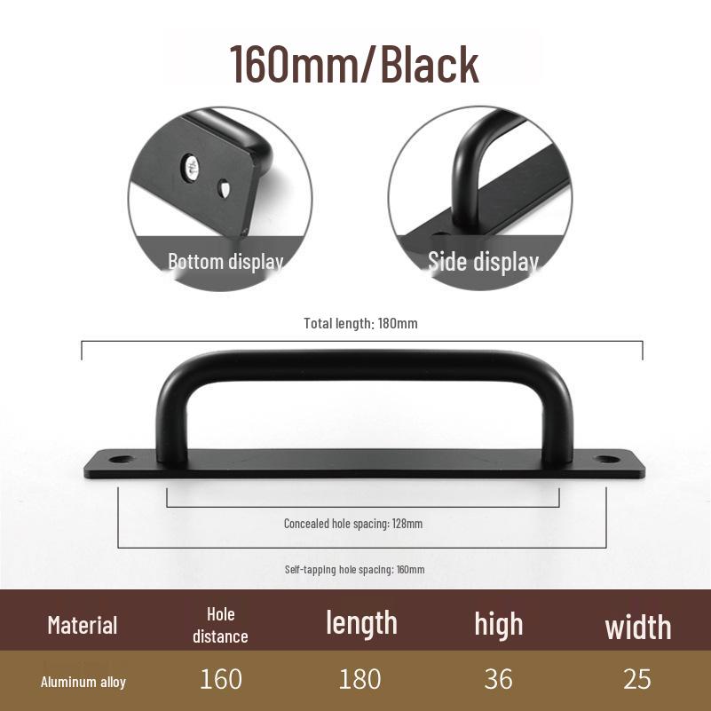 Hole-Free Aluminum Alloy Sliding Door Handle for Cabinets and Drawers