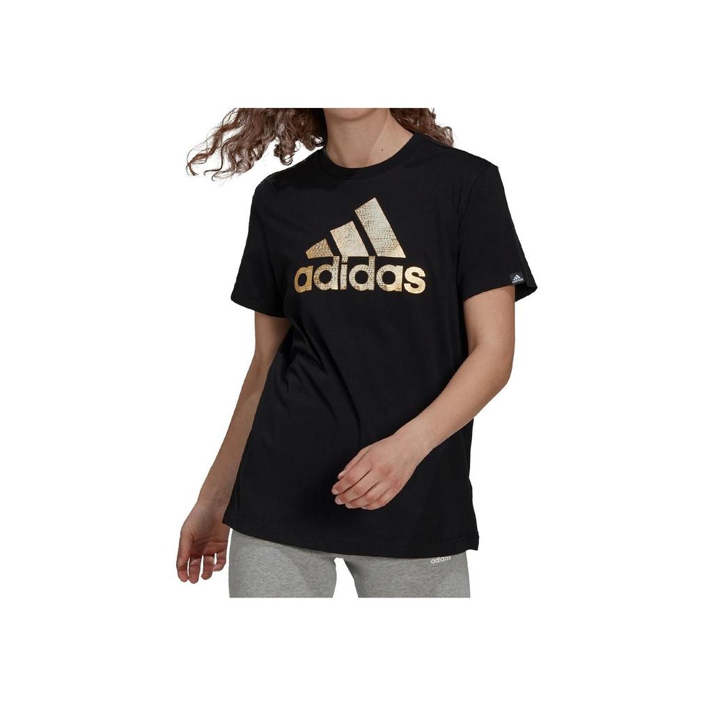 Adidas BoS Metallisch Hautfreundlich Weich Bequem Kurzarm T-Shirt Damen Oberteile Schwarz FM9447