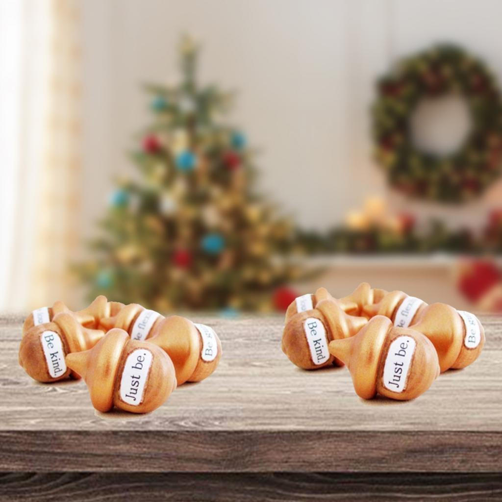 10 штук неокрашенных деревянных заготовок, фигурки-колышки для поделок DIY, игрушка, детское Рождественское украшение для стола 05 Acorn