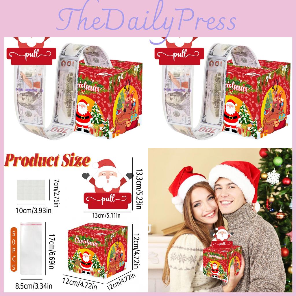 Świąteczny Czerwony Mikołaj Pudełko na Pieniądze z Papieru Dekoracja i Wręczanie Prezentów