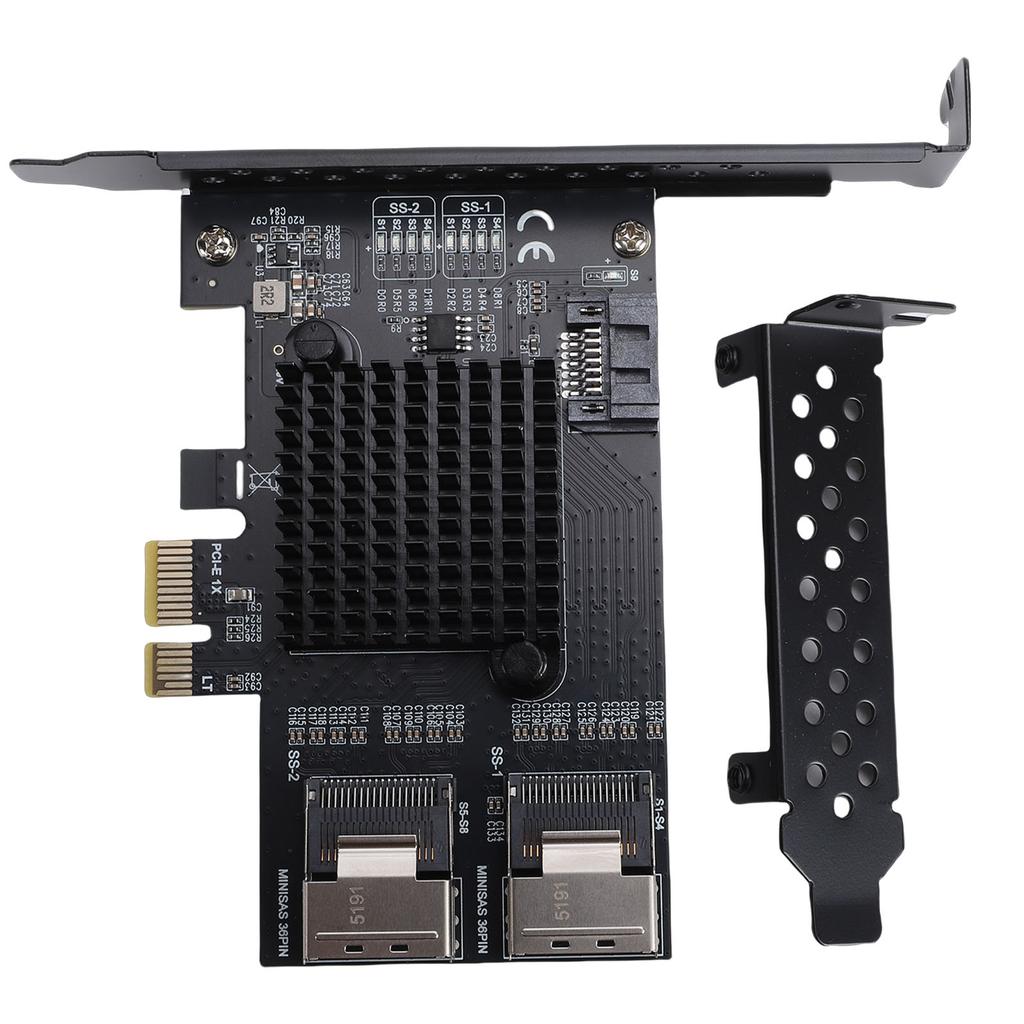 PCIe To 2 Port MiniSAS Expansion Card 6Gbps Serial ATA3.0 Adapter for NAS Desktop Computer Server
