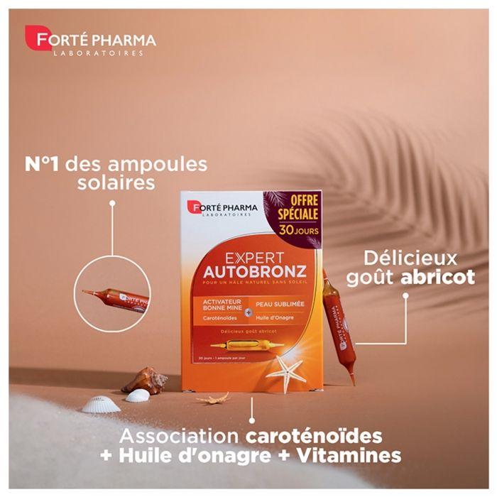 Forté Pharma Expert Autobronz Goût Abricot 20 Ampoules + 10 Offertes