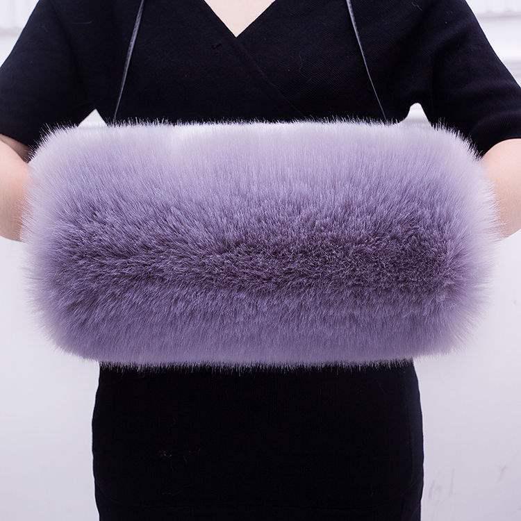 Cozy Faux Fur Muff Sleeve Hand Warmer - Winter Plush Tube Glove