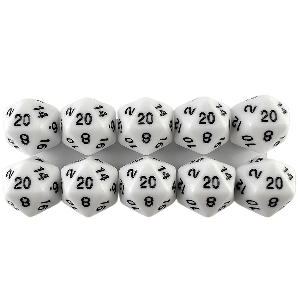 Neprůhledné barevné kostky D20, 10 ks, 20stranné kostky, kostky pro hru DND, příslušenství pro deskové hry DND